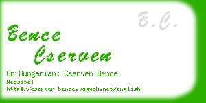 bence cserven business card